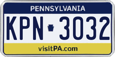 PA license plate KPN3032