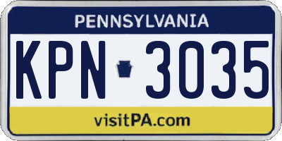 PA license plate KPN3035