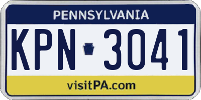 PA license plate KPN3041