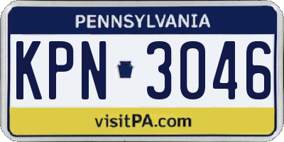 PA license plate KPN3046