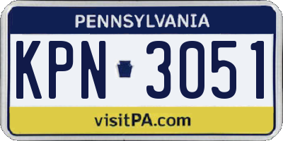 PA license plate KPN3051