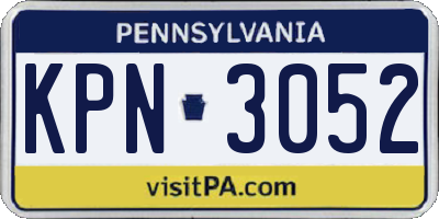 PA license plate KPN3052