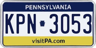 PA license plate KPN3053