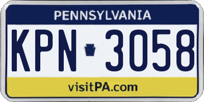 PA license plate KPN3058