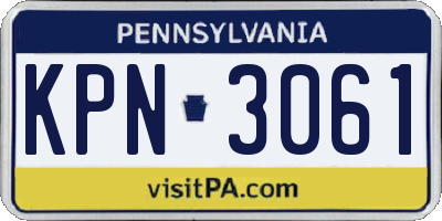 PA license plate KPN3061