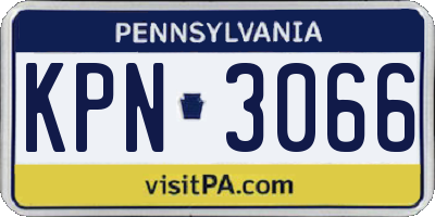 PA license plate KPN3066