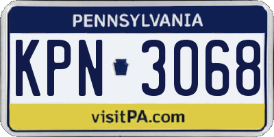 PA license plate KPN3068