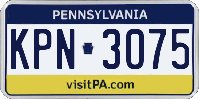 PA license plate KPN3075
