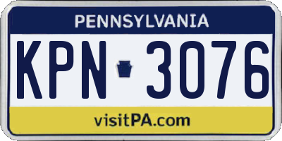 PA license plate KPN3076