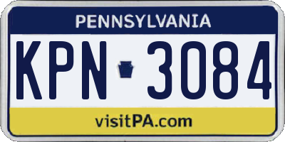 PA license plate KPN3084