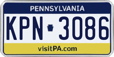 PA license plate KPN3086