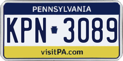 PA license plate KPN3089