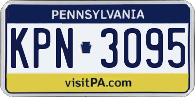 PA license plate KPN3095