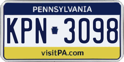 PA license plate KPN3098