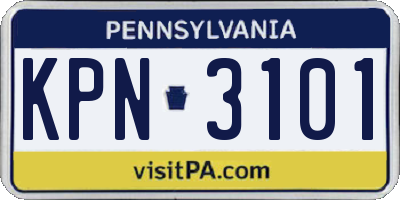 PA license plate KPN3101