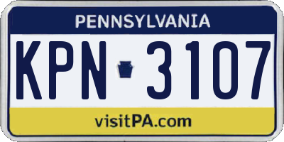 PA license plate KPN3107