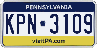 PA license plate KPN3109