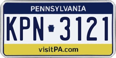 PA license plate KPN3121
