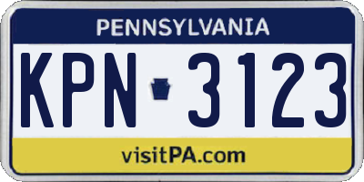 PA license plate KPN3123