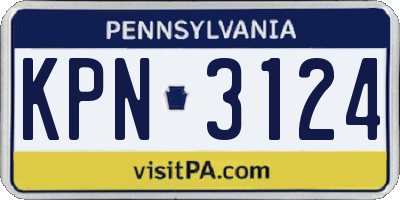 PA license plate KPN3124