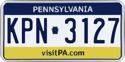 PA license plate KPN3127