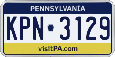 PA license plate KPN3129