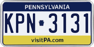 PA license plate KPN3131