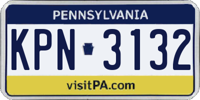 PA license plate KPN3132
