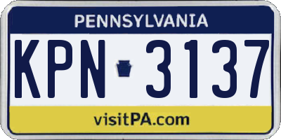 PA license plate KPN3137
