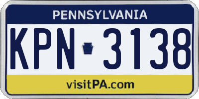 PA license plate KPN3138