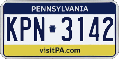 PA license plate KPN3142