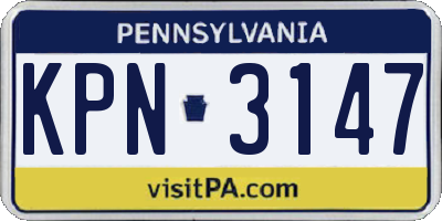 PA license plate KPN3147