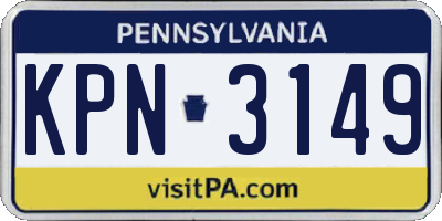 PA license plate KPN3149