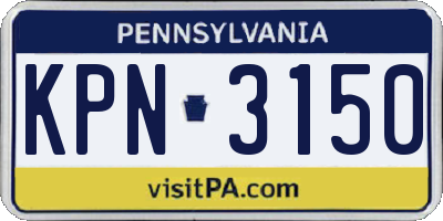 PA license plate KPN3150