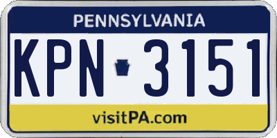 PA license plate KPN3151
