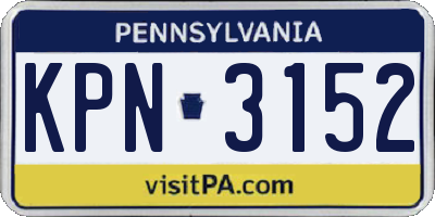 PA license plate KPN3152