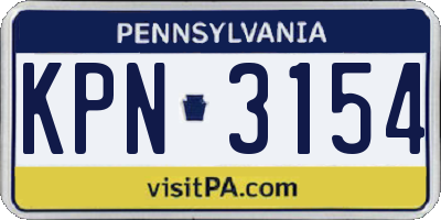 PA license plate KPN3154
