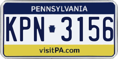 PA license plate KPN3156