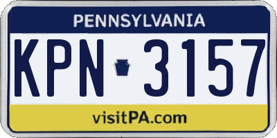 PA license plate KPN3157