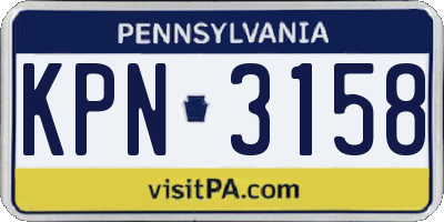PA license plate KPN3158