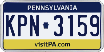 PA license plate KPN3159