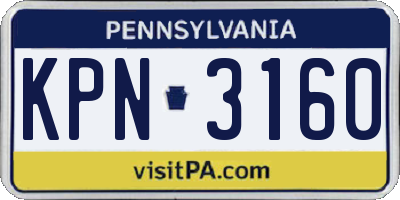 PA license plate KPN3160