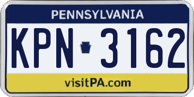 PA license plate KPN3162