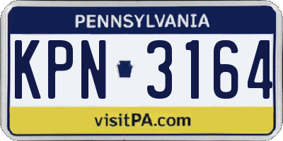 PA license plate KPN3164
