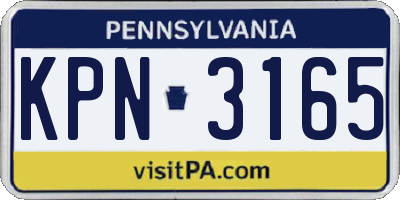 PA license plate KPN3165