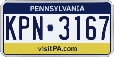 PA license plate KPN3167