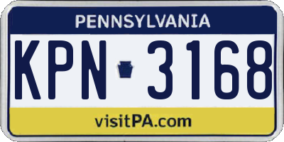 PA license plate KPN3168