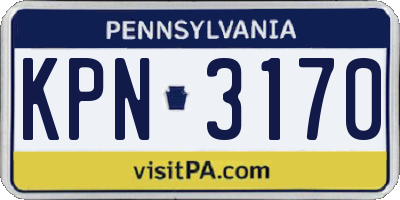 PA license plate KPN3170