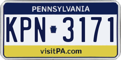 PA license plate KPN3171
