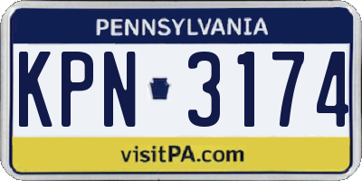 PA license plate KPN3174